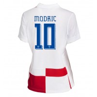 Camisa de Futebol Croácia Luka Modric #10 Equipamento Principal Mulheres Europeu 2024 Manga Curta
